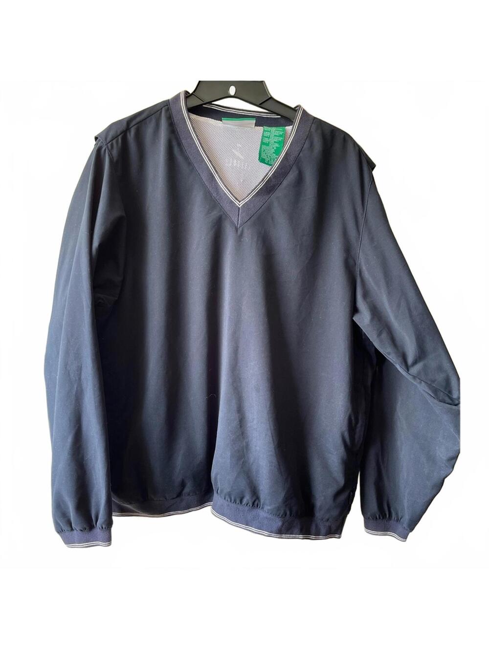 Liz Claiborne Navy V-Neck Pullover Jacket Lightweight Layer